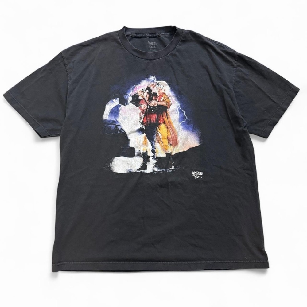 Bait x Back To The Future Black Short Sleeve T-Shirt Size XL Streetwear Skate - Picture 1 of 4